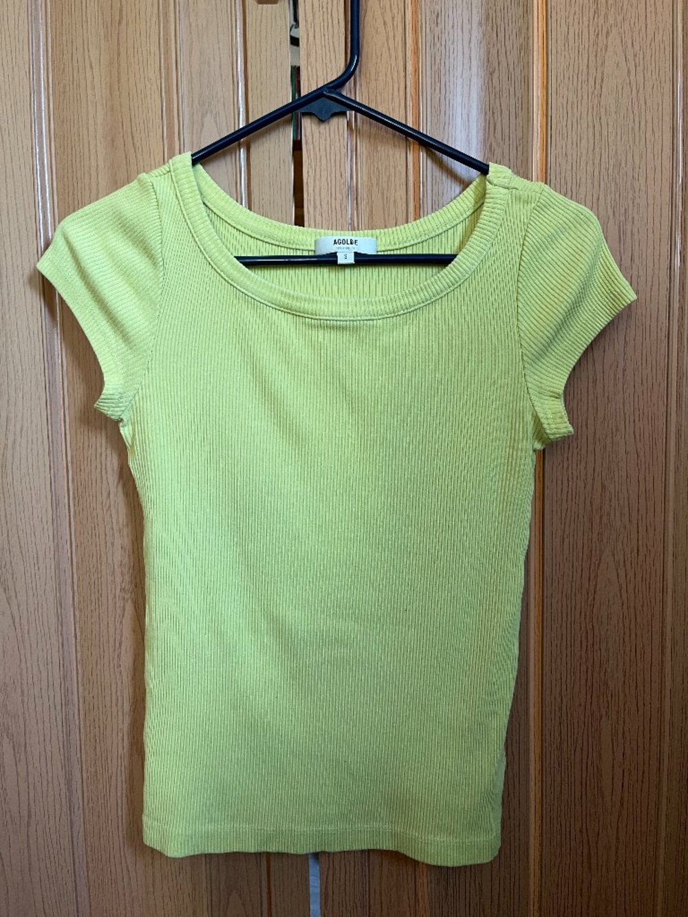 Agolde Ribbed Highlighter Cap Sleeve T-Shirt